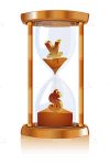 Sand Timer with Dollar and Yen Symbols